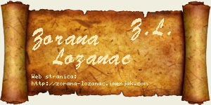 Zorana Lozanac vizit kartica
